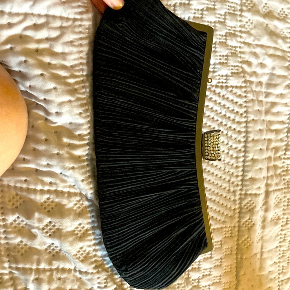 Black Clutch Purse with rhinestones